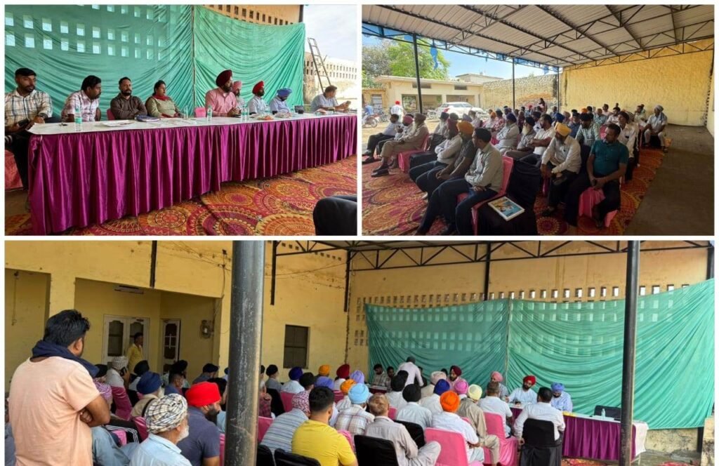 Block level farmer training camp organized on stubble management at village Behrampur Bet