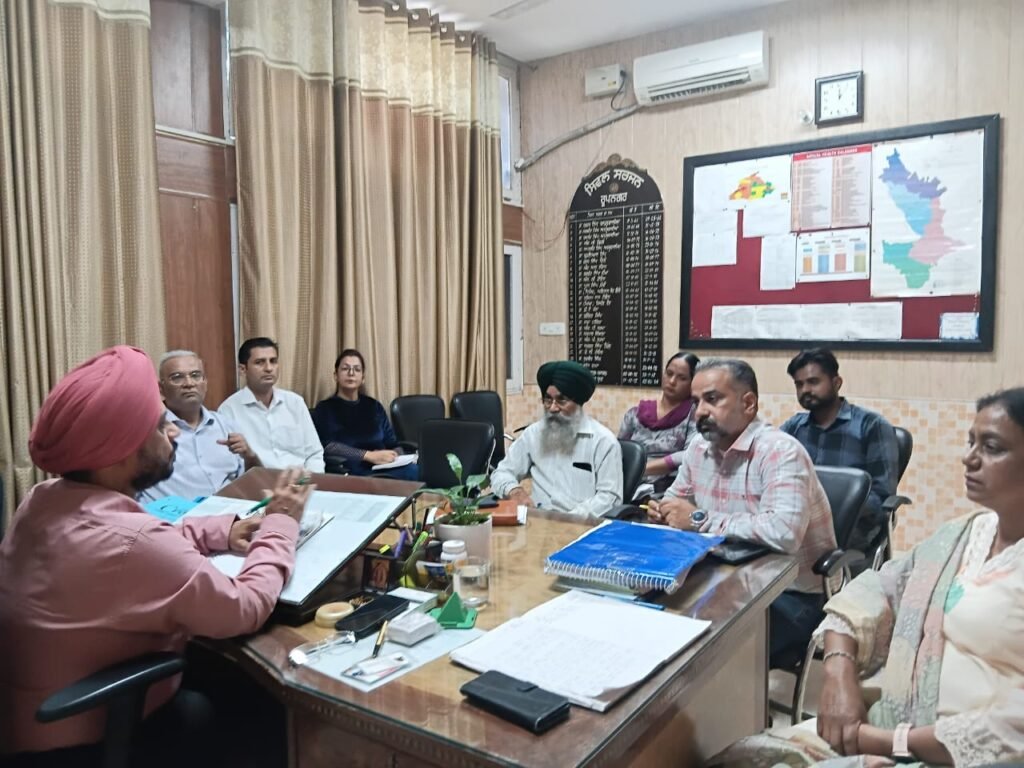 Meeting to review health works with Mass Media Wing and Block Extension Education