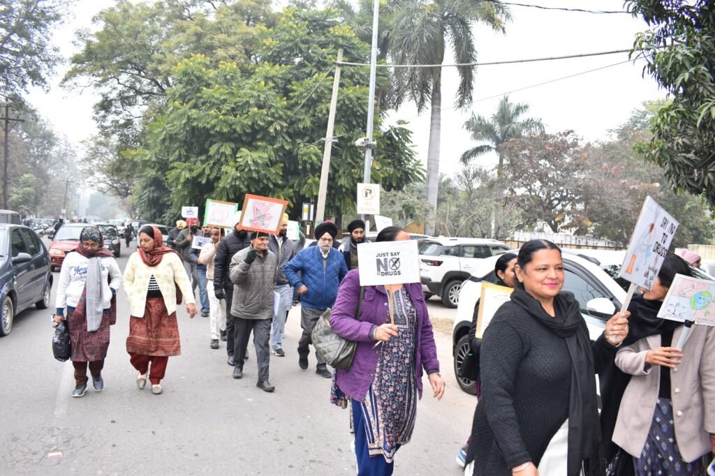 A walking rally was taken out by the District Legal Services Authority, Rupnagar, as part of the ongoing campaign against drugs.