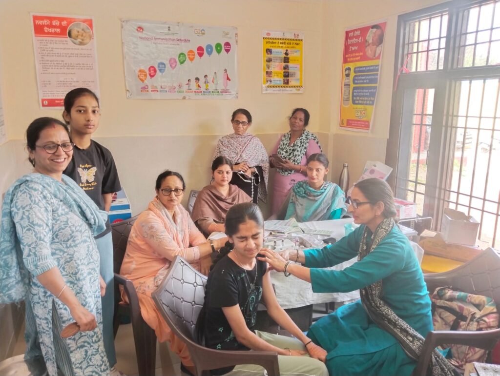 Awareness was created about HPV vaccination on the occasion of Mamata Diwas under PHC Kiratpur Sahib