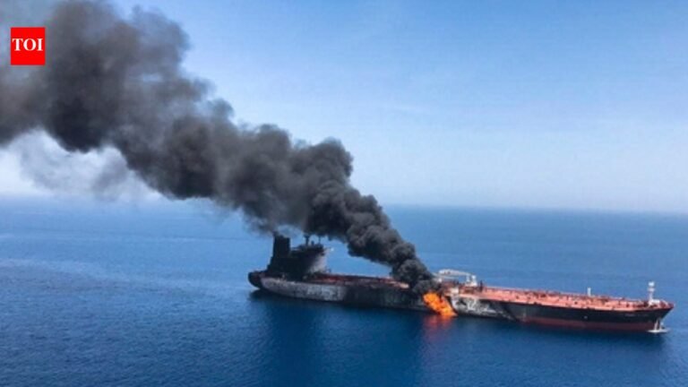 Indian sailor killed after dhow catches fire near Strait of Hormuz; 17 rescued | India News