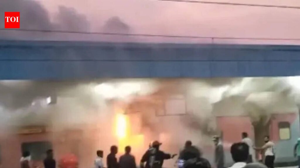 Fire breaks out in empty coach of train at Hyderabad’s Nampally station