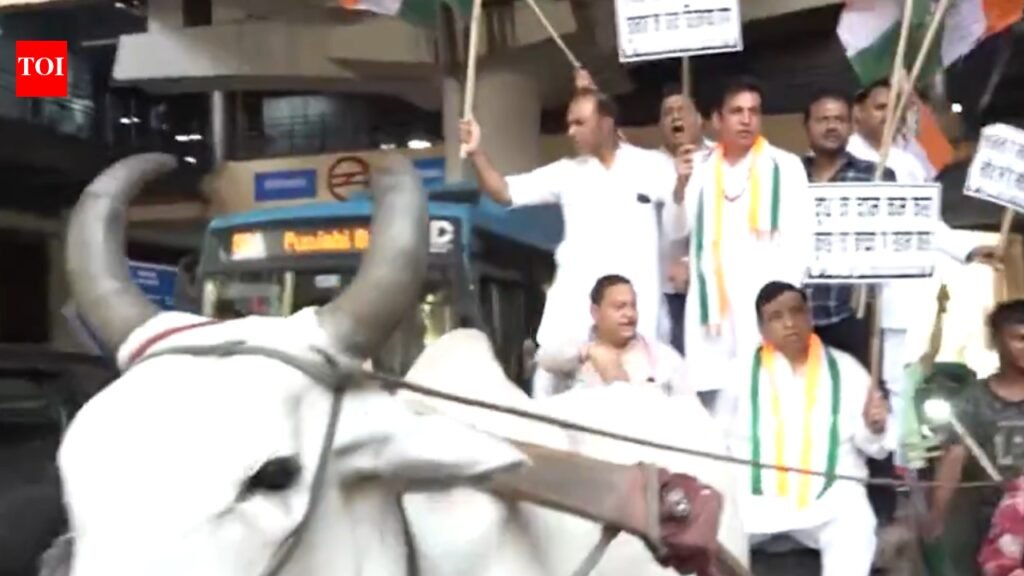 Congress stages protest over fuel, milk price hike