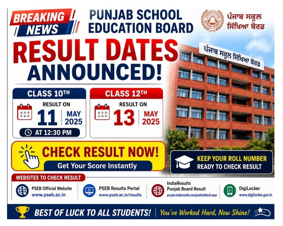 Punjab School Education Board to Declare Class 10 and 12 Results