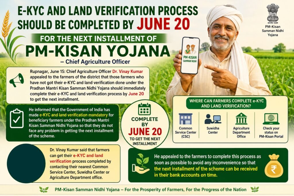Complete e-KYC and land verification by June 20