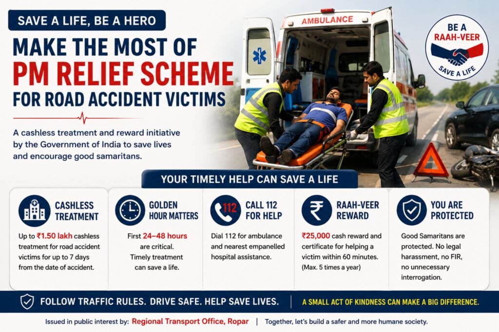 Make the most of the PM Relief Scheme to save the lives of road accident victims: RTO Rajpal Singh Sekhon