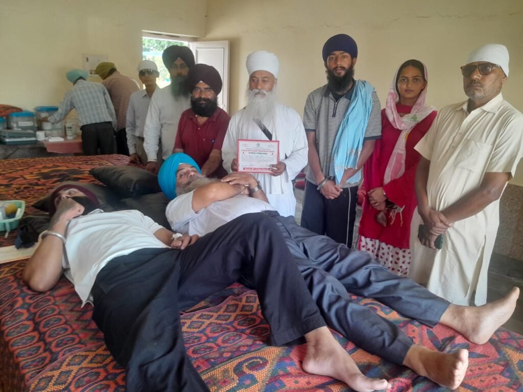 # Special Blood Donation Camp Held at Gurdwara Head Darbar Kot Puran Tibbi Sahib ### Around 25 Units of Blood Voluntarily Donated During the Camp **Rupnagar, September 17:** A special blood donation camp was organised today at **Gurdwara Head Darbar Kot Puran Tibbi Sahib, Rupnagar**, in accordance with the guidelines issued by the State Blood Transfusion Council, Punjab, in connection with **National Voluntary Blood Donation Day 2026**. Dedicated to the service of humanity, the camp aimed to create awareness among the general public about voluntary blood donation and help ensure a regular supply of blood for patients in need. The camp was organised under the guidance of **Civil Surgeon Rupnagar Dr. Vivek Kataria**. The arrangements for the camp were made by the **Life Line Blood Donor Society, Rupnagar**, while the important technical task of blood collection was carried out by the expert medical team of the **Blood Centre, Civil Hospital Rupnagar** with due care and professionalism. The **Indian Red Cross Society, Rupnagar**, also extended its valuable support during the camp. Speaking on the occasion, Civil Surgeon Dr. Vivek Kataria said that blood donation is a noble act of service as donated blood can help save the precious life of a person in need. He appealed to young people and members of the general public to come forward voluntarily for blood donation so that no patient has to face difficulties due to a shortage of blood in hospitals. He also highlighted the importance of **National Voluntary Blood Donation Day** and encouraged people to contribute towards maintaining adequate blood stocks through voluntary donation. The camp witnessed enthusiastic participation from devotees who had come to pay obeisance at the Gurdwara Sahib, along with local residents and youth. Following all necessary health and safety protocols, **around 25 units of blood were voluntarily donated** during the camp. The expert team from the Blood Centre conducted the required health screening of each donor before collecting blood. Refreshments were also provided to the blood donors after donation. Office-bearers of the **Life Line Blood Donor Society** encouraged the donors and honoured them with certificates of appreciation for their valuable contribution towards the service of humanity. The organisers also expressed their special gratitude to the management committee of the Gurdwara Sahib for providing a suitable venue and other necessary facilities for the camp. They also thanked supporting organisations, social workers and media representatives for their cooperation in making the humanitarian initiative successful. The organisers appealed to the public to actively participate in the **National Voluntary Blood Donation Campaign being conducted from September 17 to October 2, 2026**. Blood donors can donate at the **Blood Centre, Civil Hospital Rupnagar**, or participate in blood donation camps being organised at different locations across the district. They said that through voluntary blood donation, every individual can make a valuable contribution towards saving lives and serving humanity.