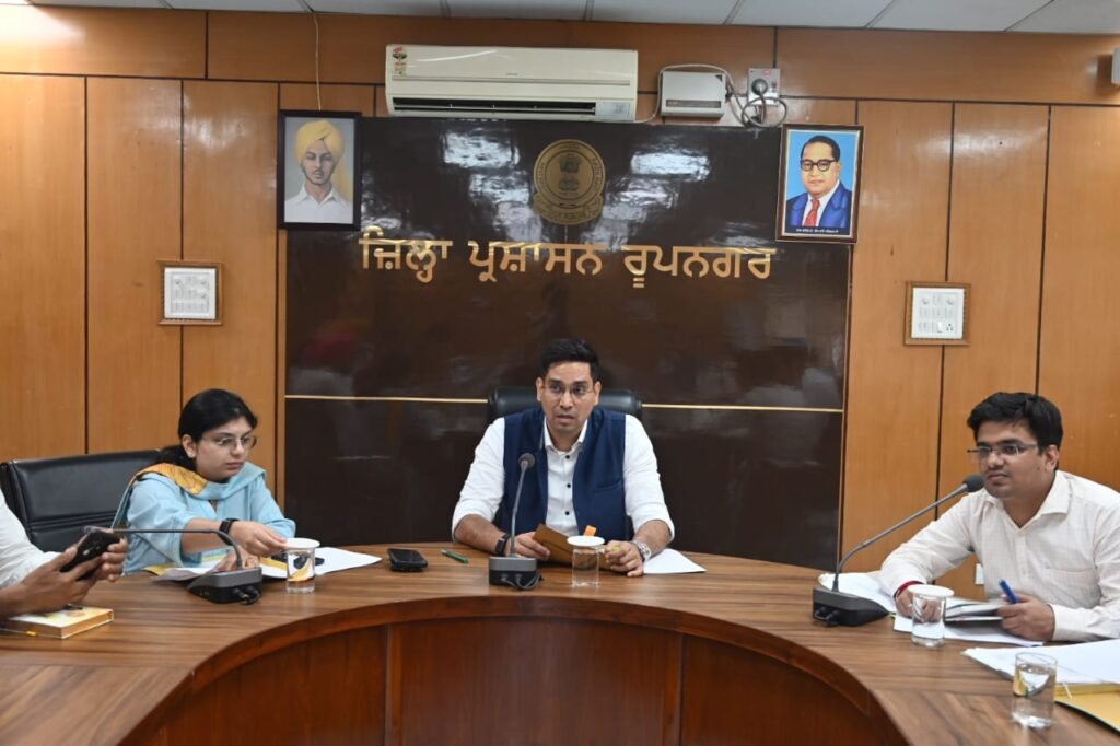 The meeting was attended by Additional Deputy Commissioner Dr. Akshita Gupta, SDM Rupnagar Jaspreet Singh, SDM Morinda Chetan Bangar, SDM Nangal Sachin Pathak, SDM Shri Chamkaur Sahib Pradeep Singh Bains, District President of the Trading Community Dara Singh, Halqa Chairman Rupnagar Amandeep Singh Soni, Halqa Chairman Shri Chamkaur Sahib Lakhwinder Singh Kaka and Halqa Chairman Shri Anandpur Sahib Gurpreet Singh Arora, besides all Block Development and Panchayat Officers (BDPOs) and Executive Officers of the district.