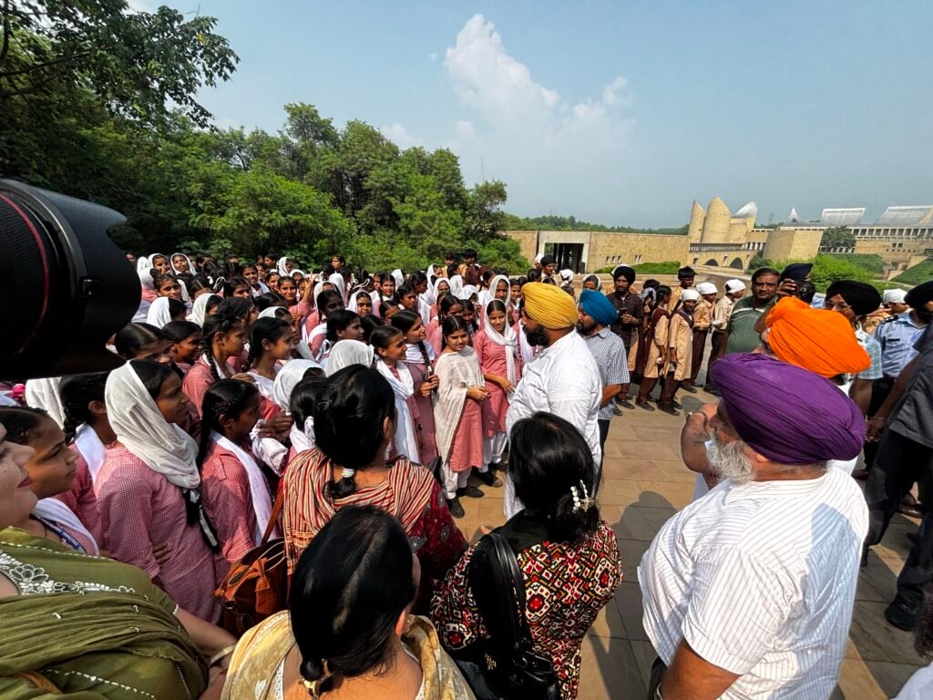 Education Minister Meets Government School Students Visiting Virasat-e-Khalsa