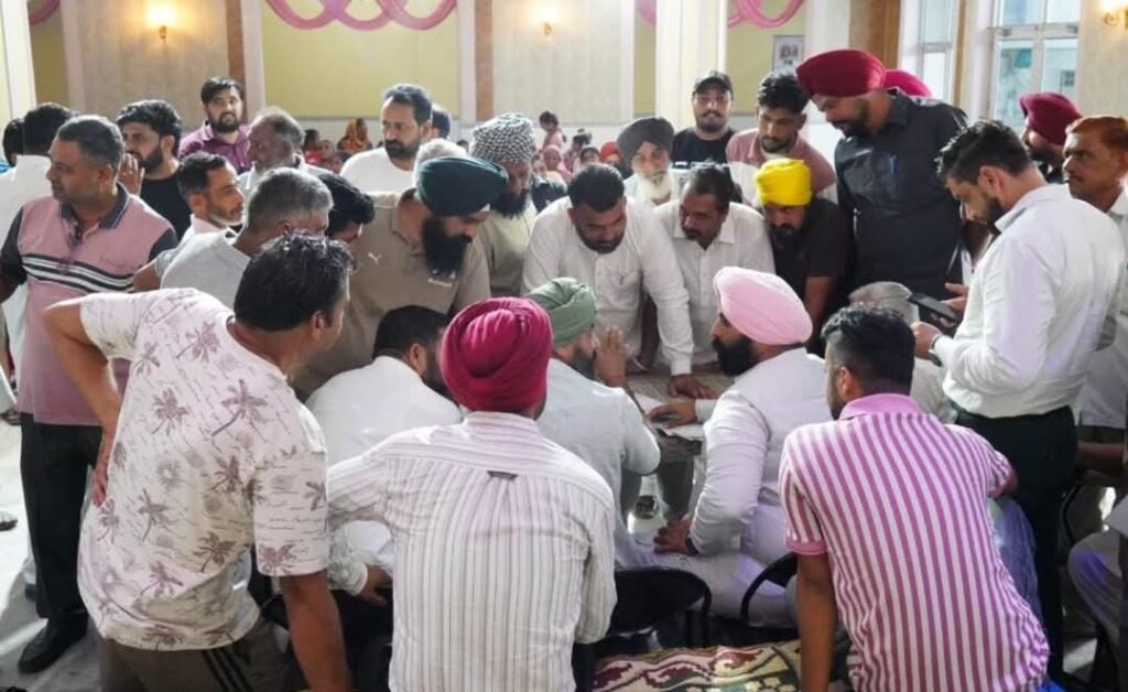 Harjot Singh Bains listened to the problems of the people during a public meeting in village Lamlaihari.