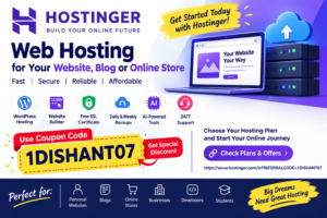 Hostinger Web Hosting Offer 2026: Use Coupon Code 1DISHANT07 and Get Hosting in India