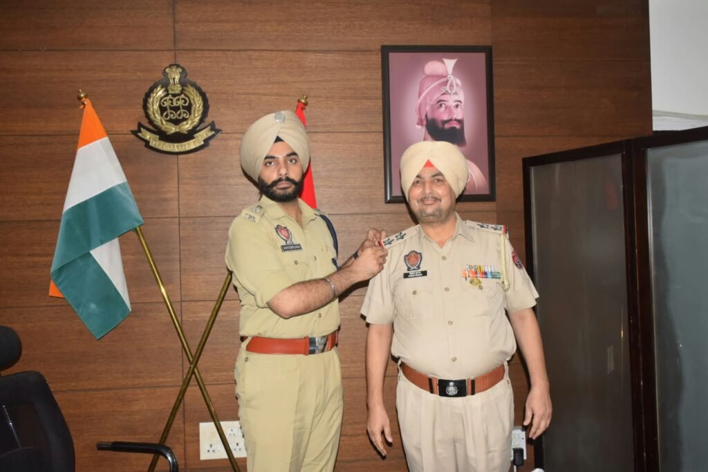 Vinod Kumar Promoted to Sub-Inspector; SSP Maninder Singh Pins Promotion Stars